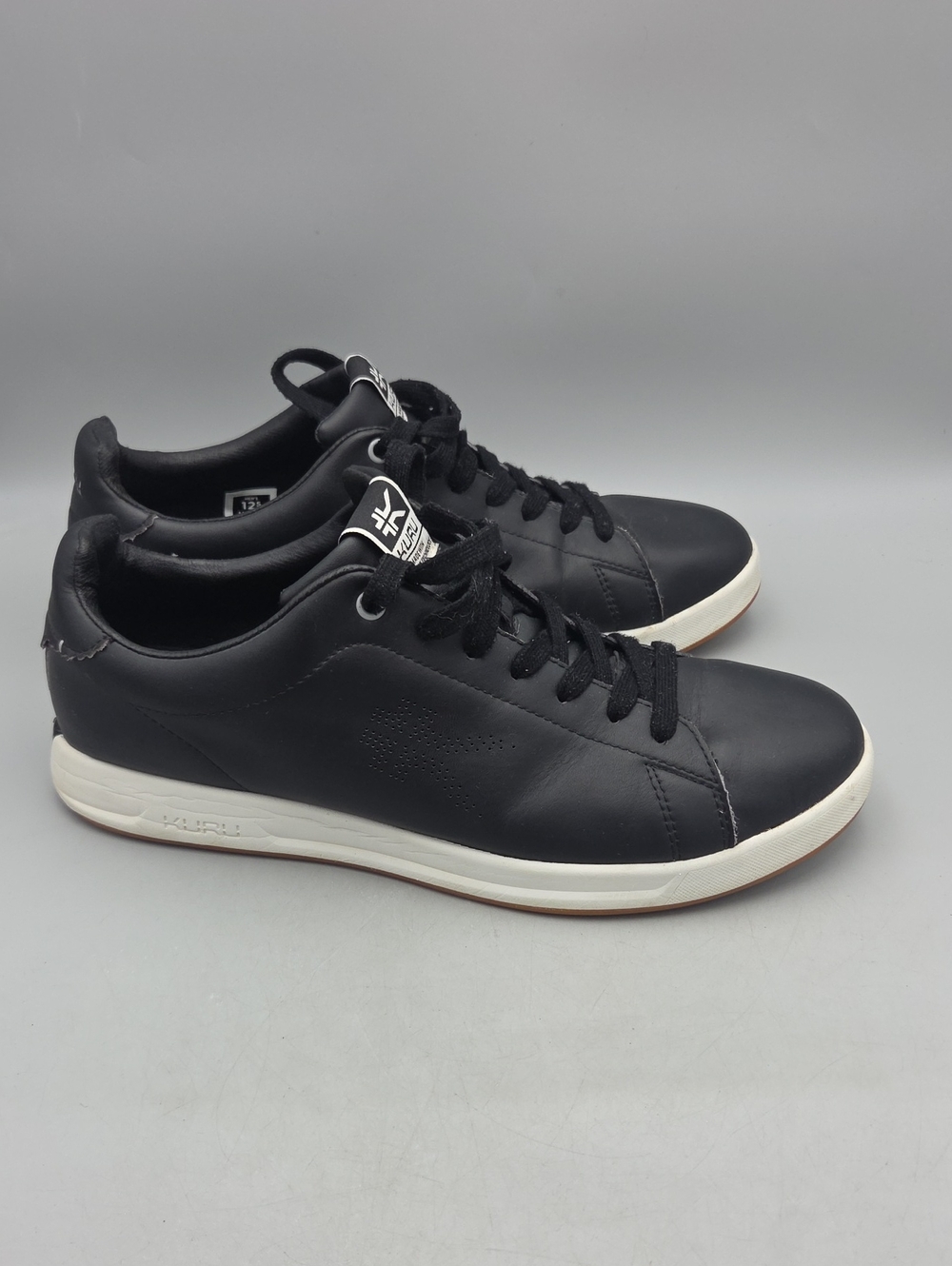 Kuru Roam Classic Court Sneakers Mens 12.5 Black Leather Athletic Comfort Shoes